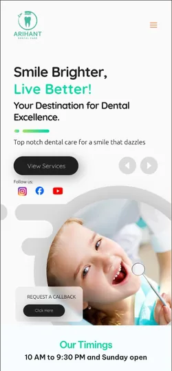 Arihant Dental Care mobile website preview