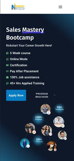 NowIntern mobile website preview