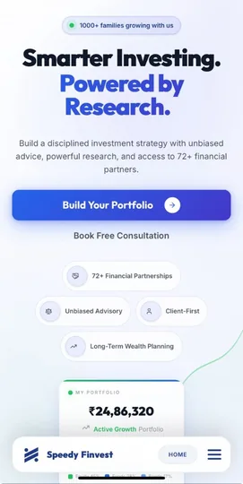 Speedy Finvest mobile website preview